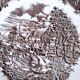 Set of 5 flat plates in English Iron Earth country decoration brown marli floral
