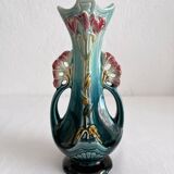 Vase soliflore en barbotine art nouveau fin XIXe
