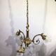 3-light chandelier in bronze and glass tulips
