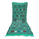 Handwoven green Moroccan hallway rug with geometric patterns.