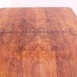 Table à manger réglable en noyer, années 1930, Tchécoslovaquie