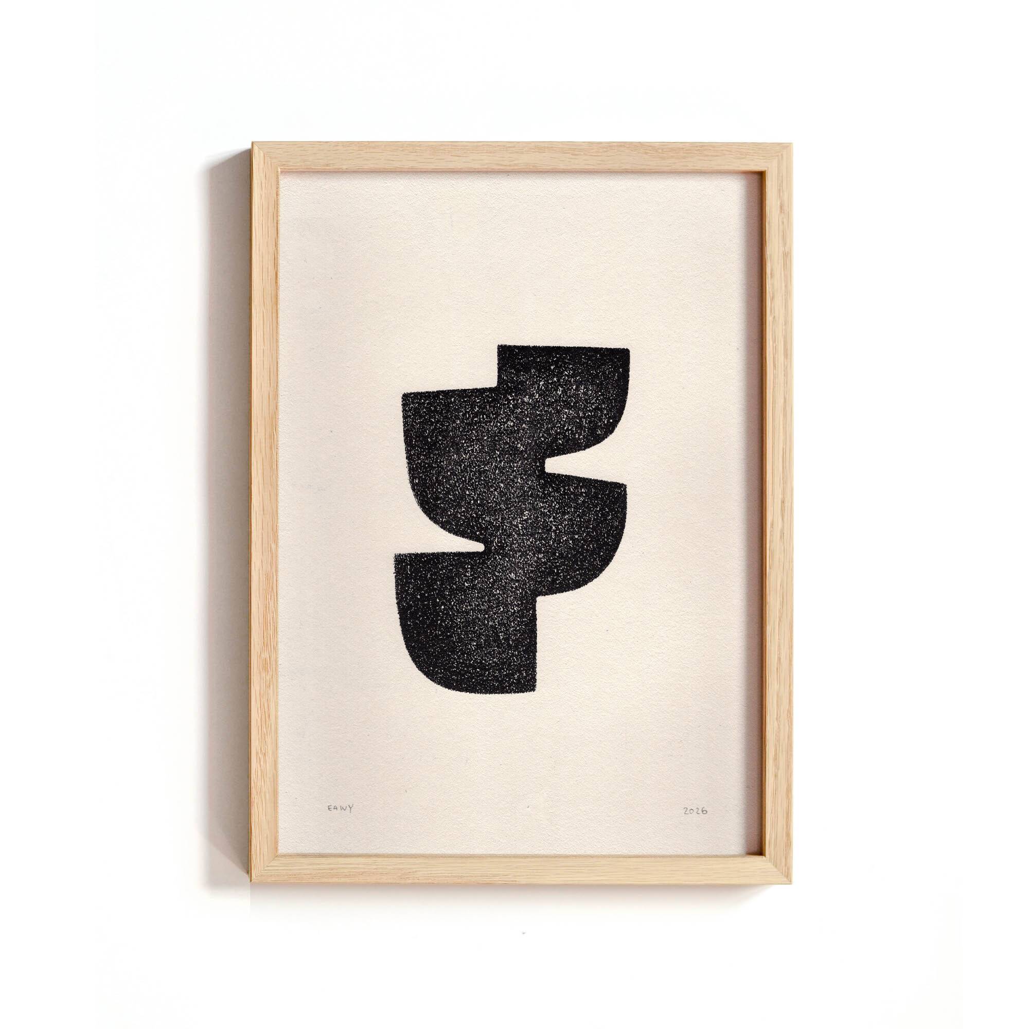 Abstract painting on paper signed eawy