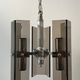 Chrome metal pendant lamp and smoked glass futuristic style 70s