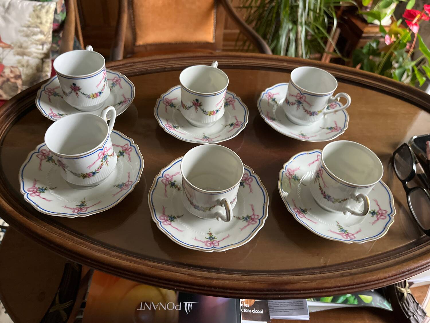 Limoges porcelain coffee cups and saucers