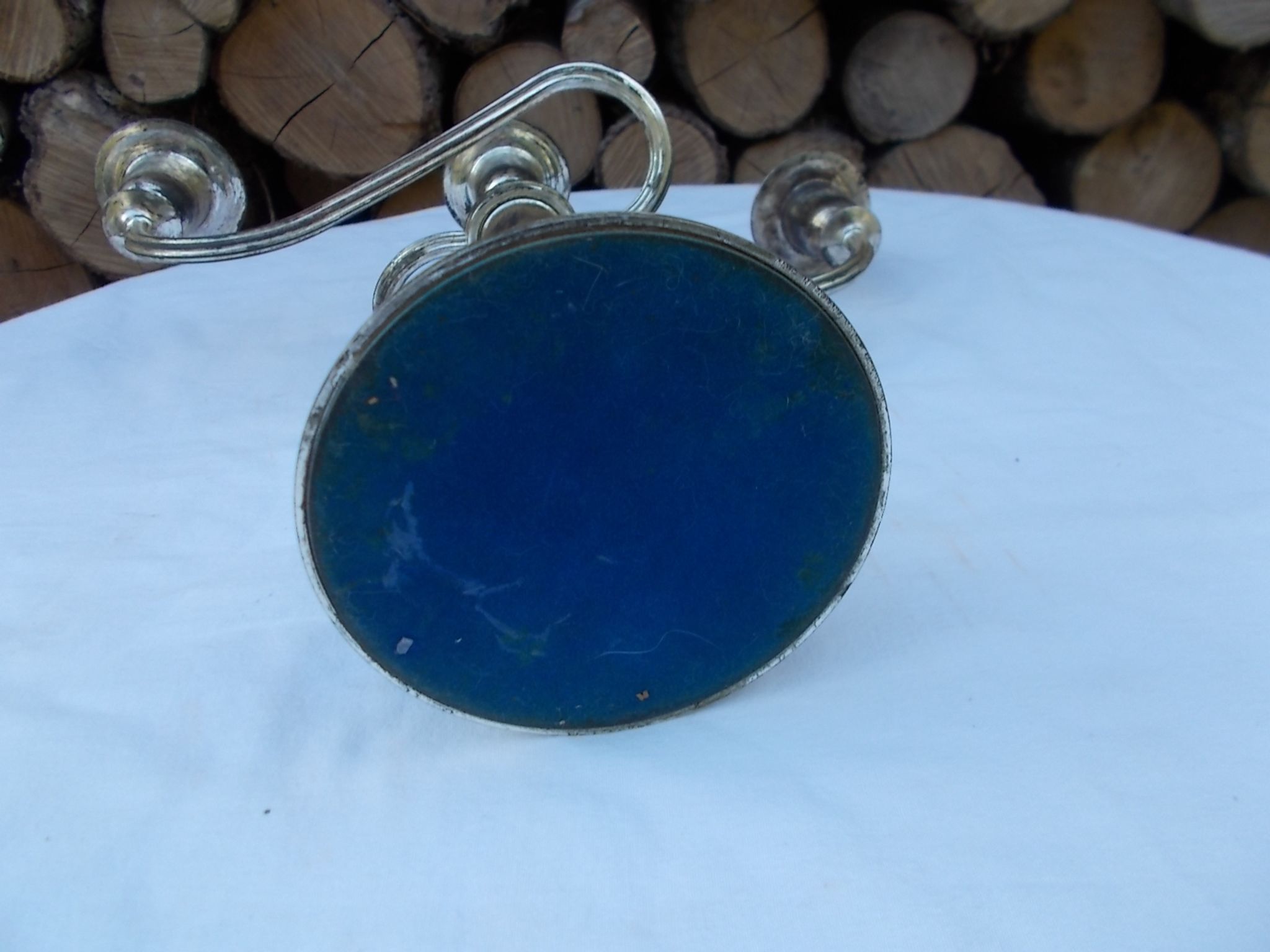 Patinated silver candlestick