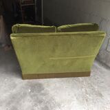 Vintage green velvet sofa