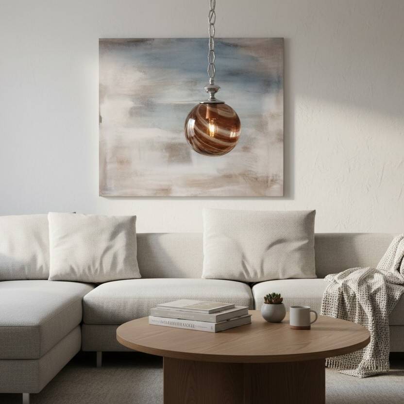 Art Deco style swirl glass light by Marinha Grande