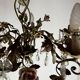 Lustre à décor de Fleurs en Porcelaine et pampilles