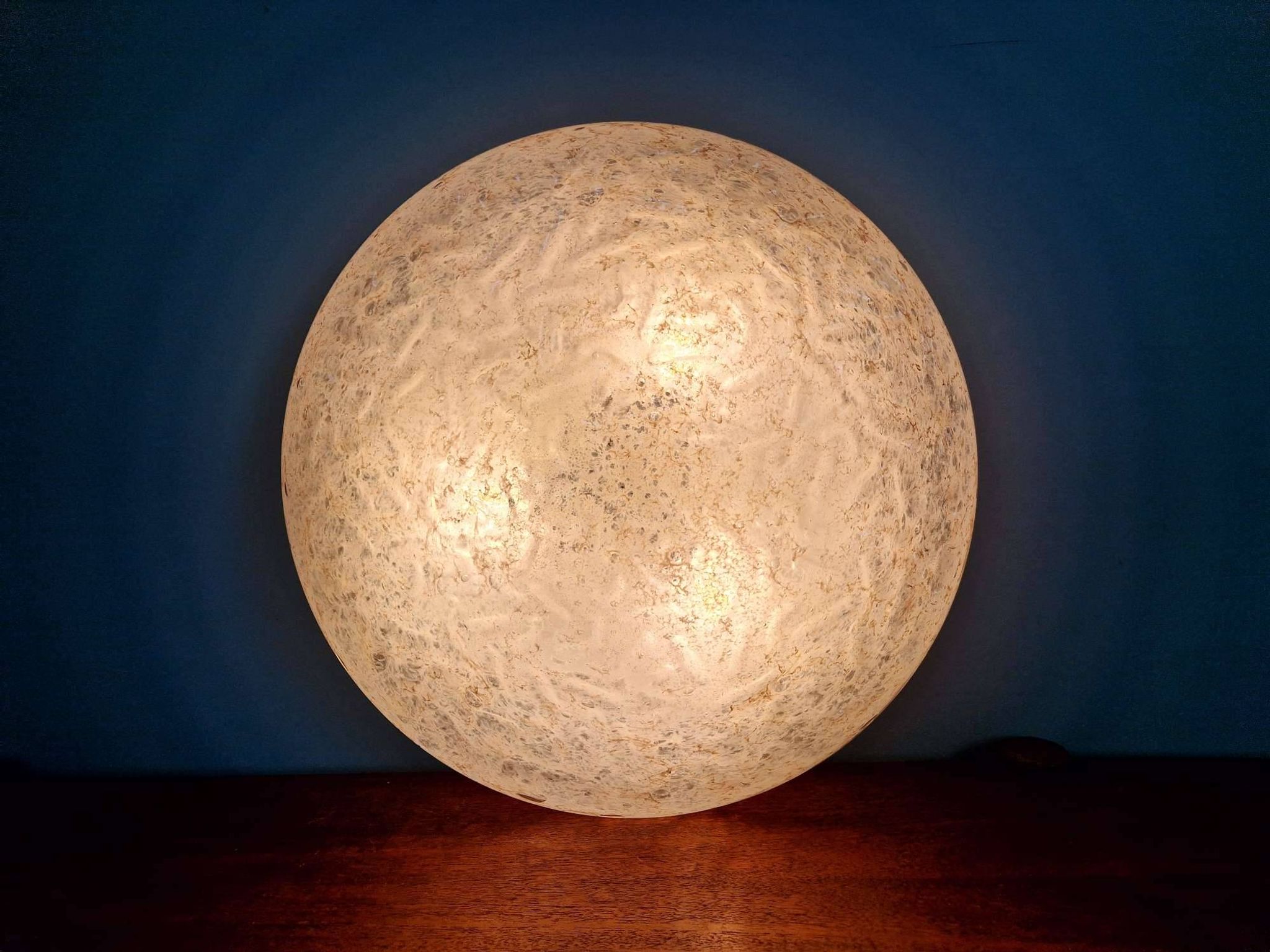 Large frosted glass ceiling light (diam 45cm), Doria, 1970