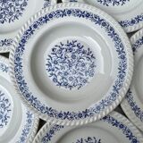 6 hollow plates blue flowers