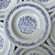 6 hollow plates blue flowers