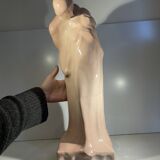 'The Kiss' sculpture by CRIS AGTERBERG, crackled ceramic, Art Deco, ca 1940