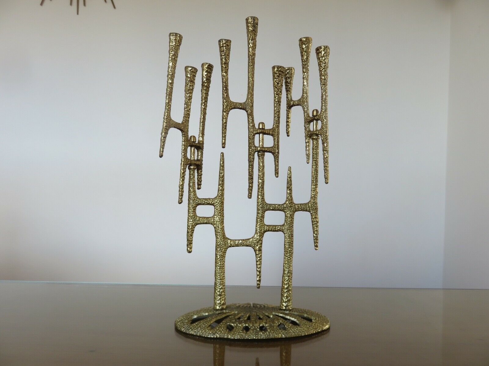 Brutal brass candlestick 9 70s candles