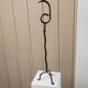 XXL vintage hand-forged iron candlestick, black iron, brutalist wave design, Made in Italy 1970s