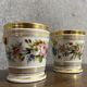 Pair of porcelain pot caches with a white background, Old Paris XIXeme