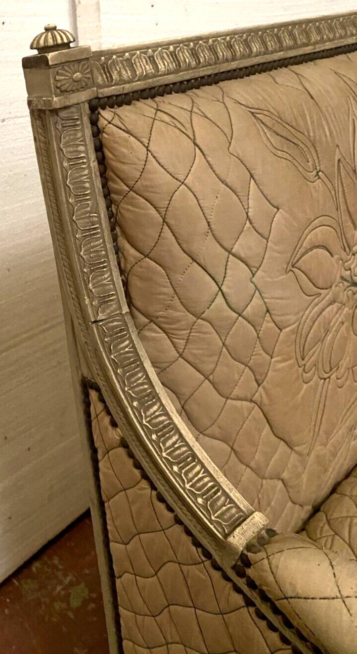 Louis XVI style bench in 20th century patinated beech