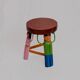 African stool carved and hand-painted – Unique piece from Burkina.