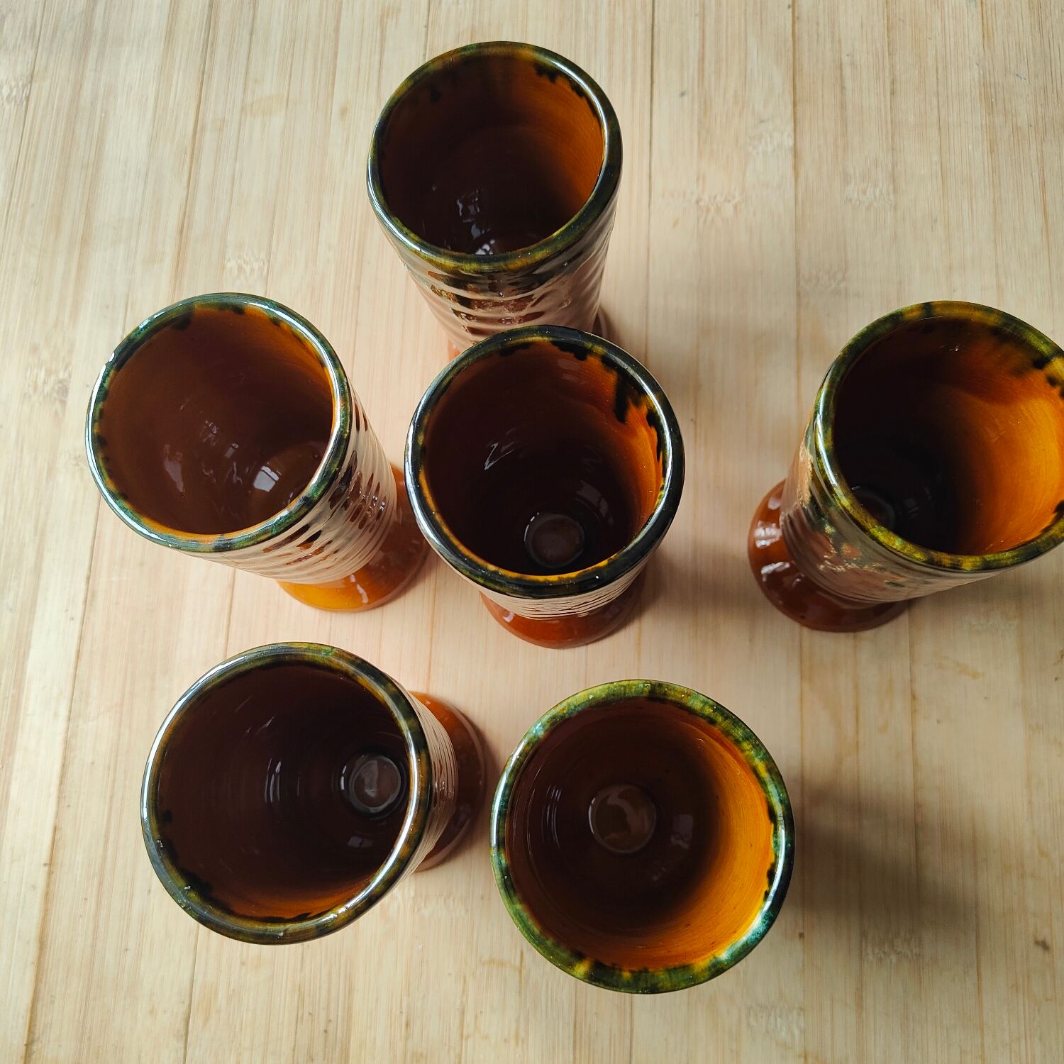 6 Vallauris style mazagrans