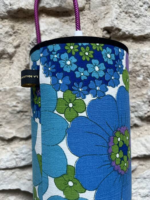 Vintage blue portable lamp