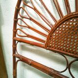 Vintage headboard in rattan and caning