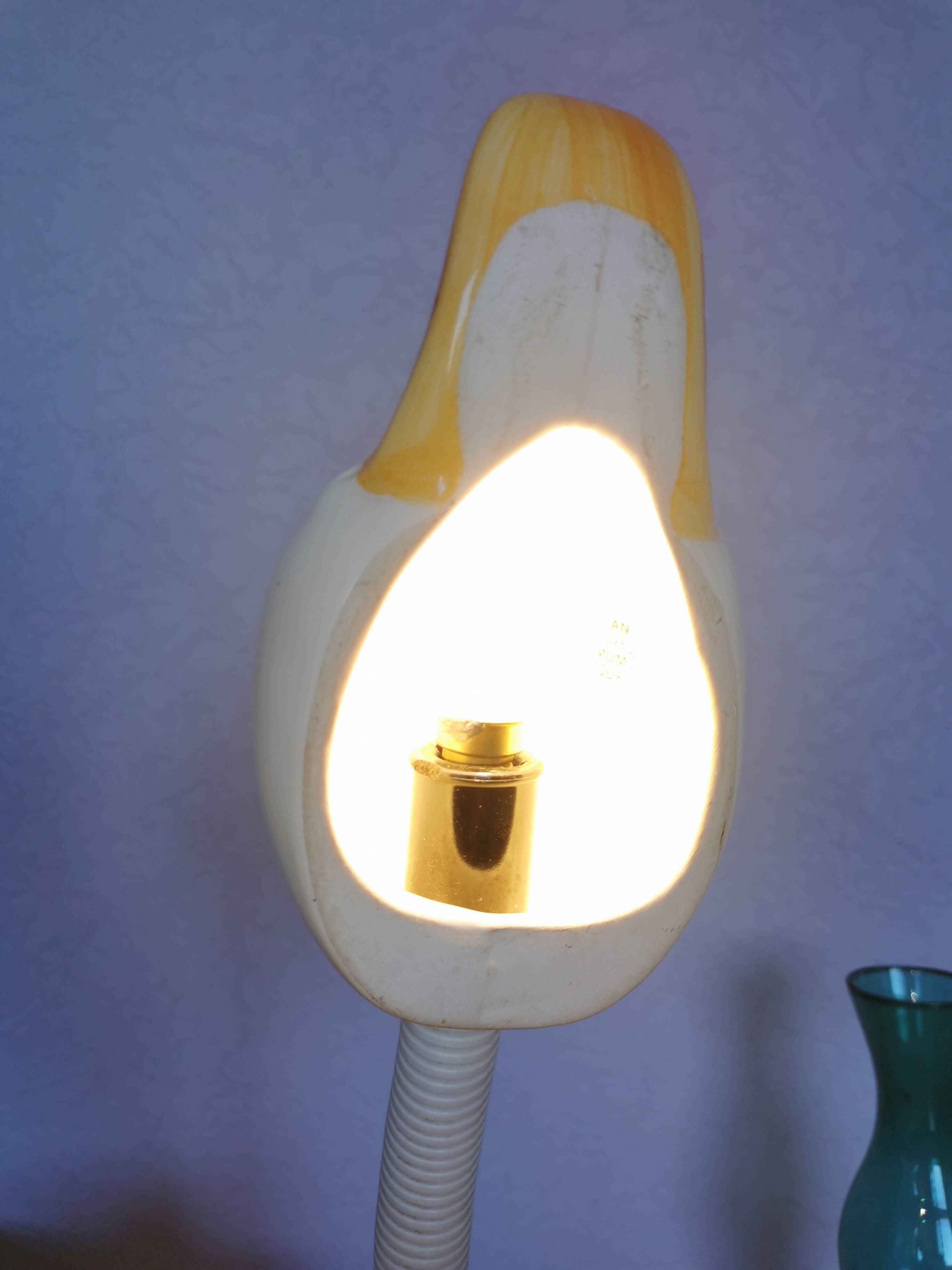 Flexible ceramic duck lamp, 1968