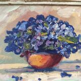 Tableau Bouquet de Violettes fin XIXème siècle