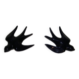 Pair of ceramic wall swallows