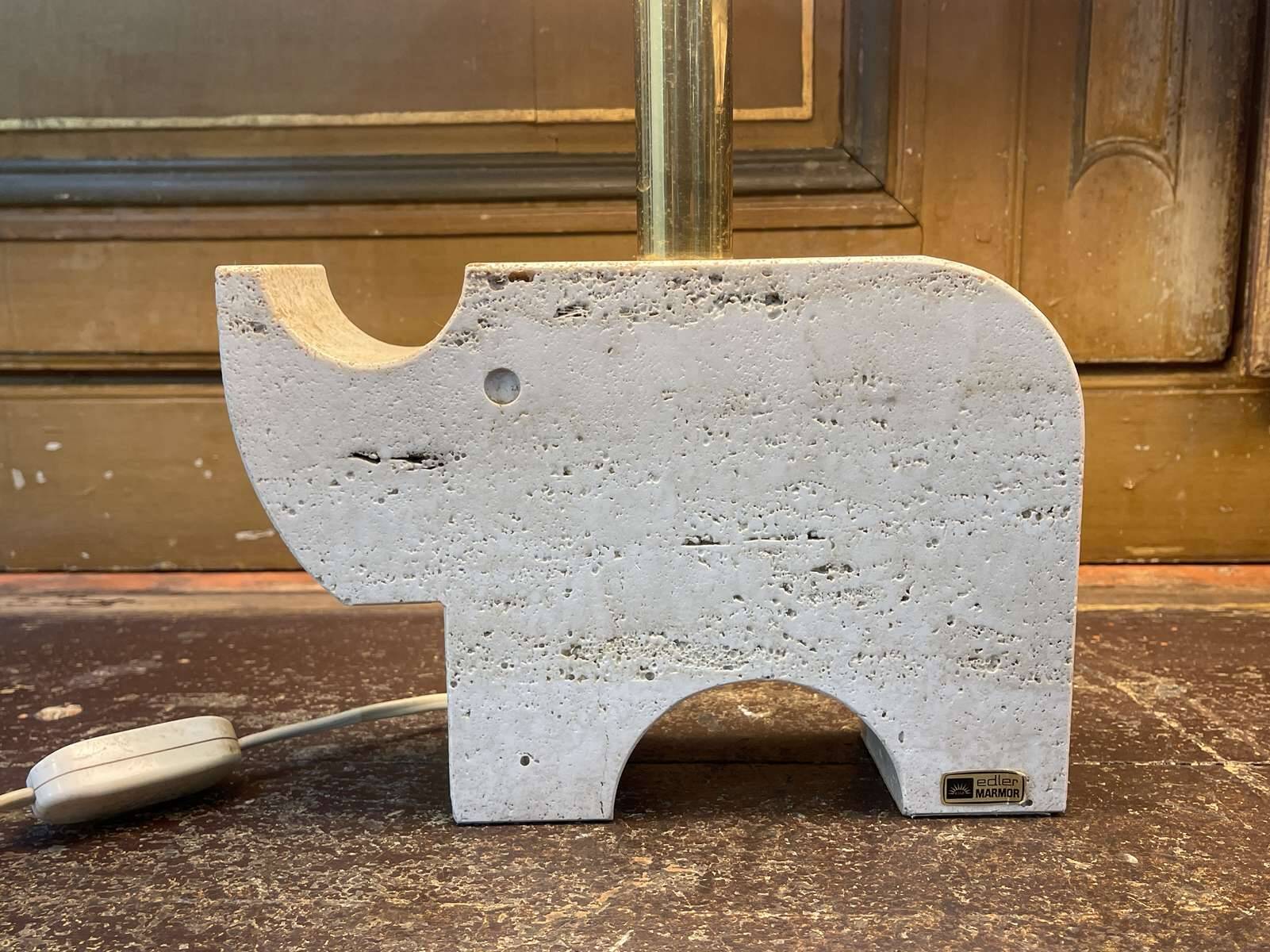 Pair of Italian lamps in travertine by Fratelli Mannelli