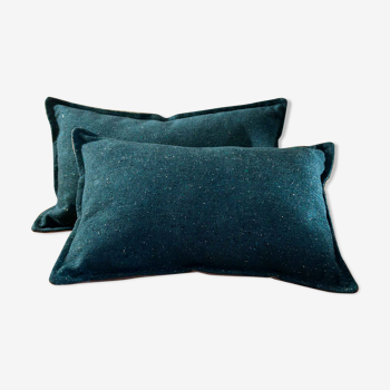 Pillows mottled blue wool