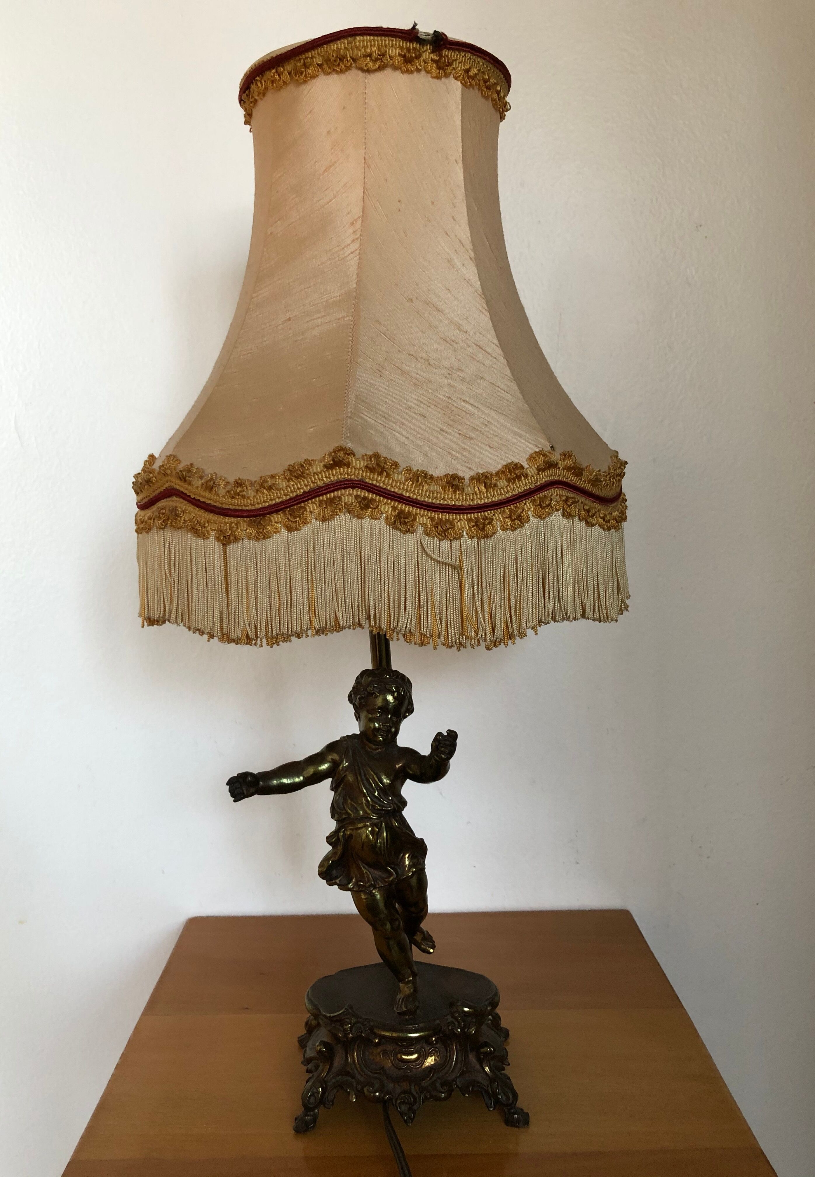 Golden bronze bedside lamp