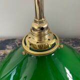 Wall lamp in green opaline and ceramic