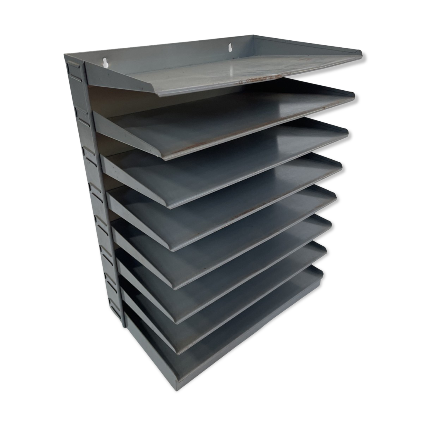 Vintage sorting bin, mailbox industrial 8 compartments 60s design