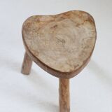 Brutalist stool with heart seat