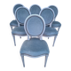 Set of 6 Louis XVI style patinated medallion chairs.