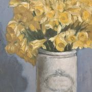 Tableau bouquet de fleurs jonquilles années 20