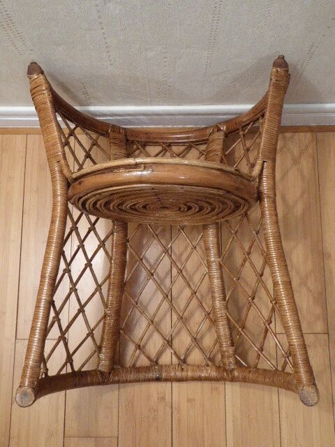 Vintage gold rattan armchair
