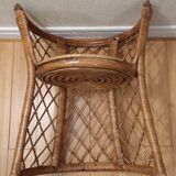 Vintage gold rattan armchair