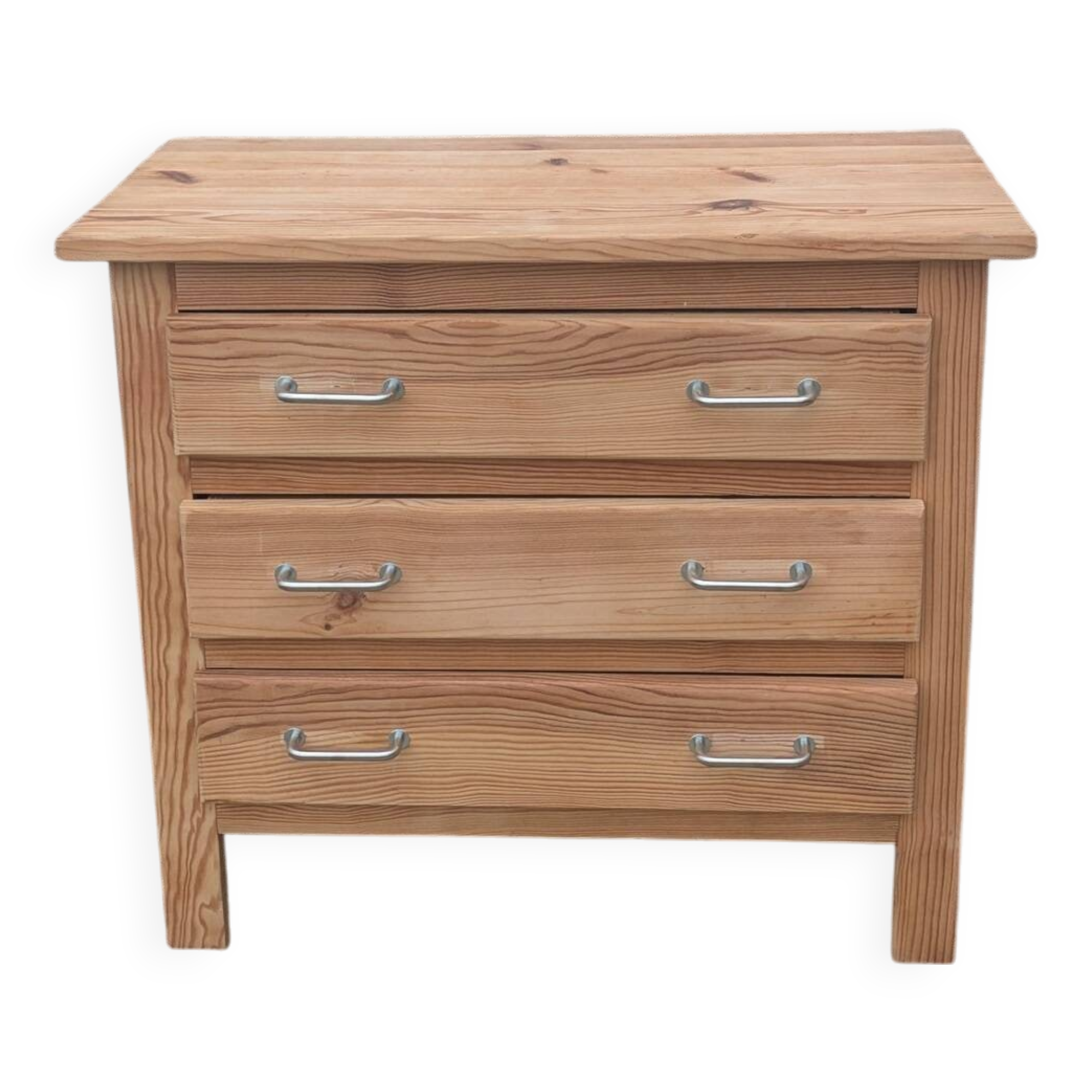Natural wood chest of drawers