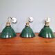 Brass wall light with green enamelled sheet metal, Mid-Century