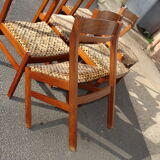Set of 6 chairs in Pao Rosa around 1950-60