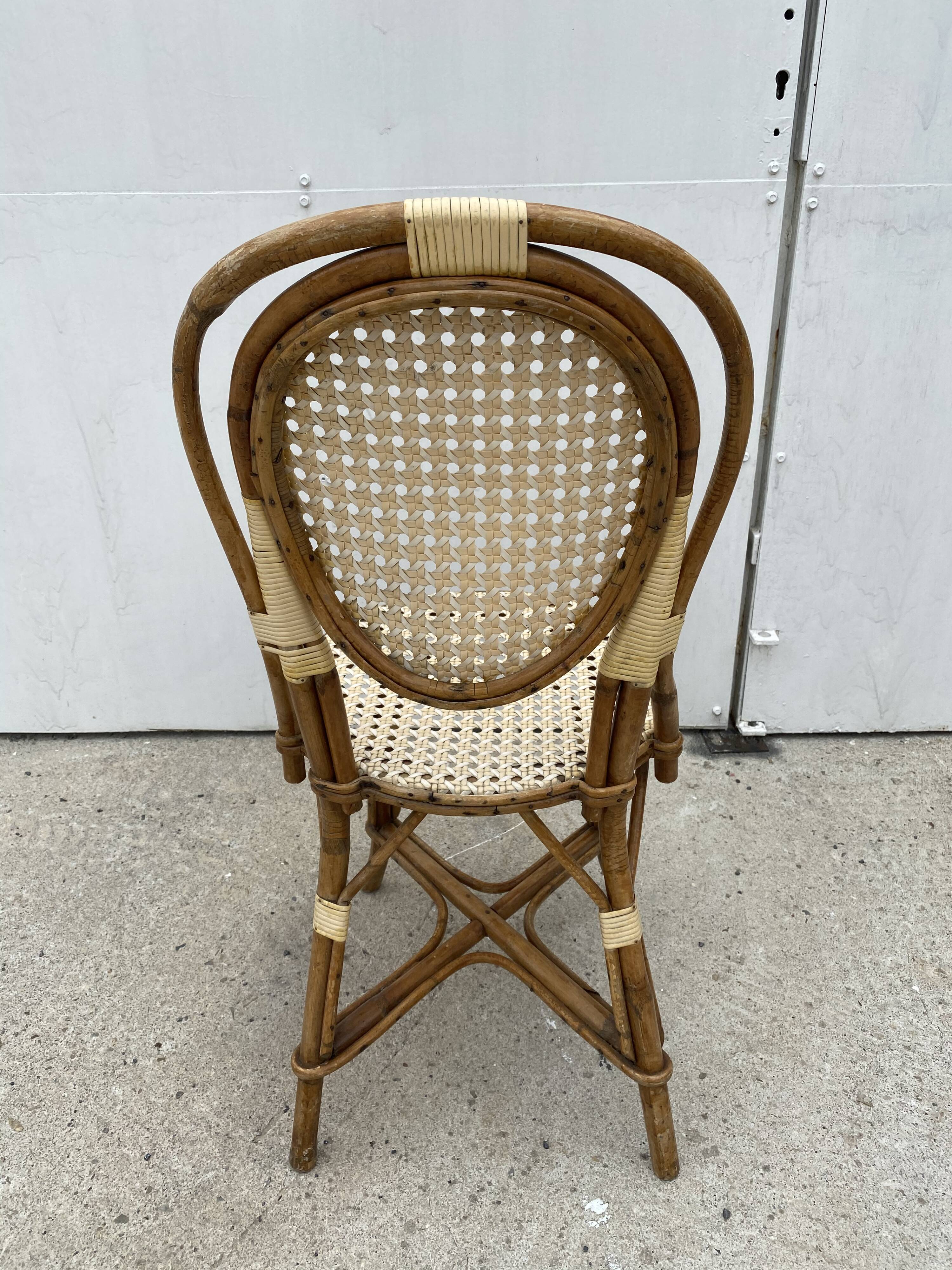 Rattan bistro chair 1970