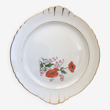 Vintage "poppy" dish, porcelain Le Moulin des Loups