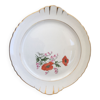 Vintage "poppy" dish, porcelain Le Moulin des Loups