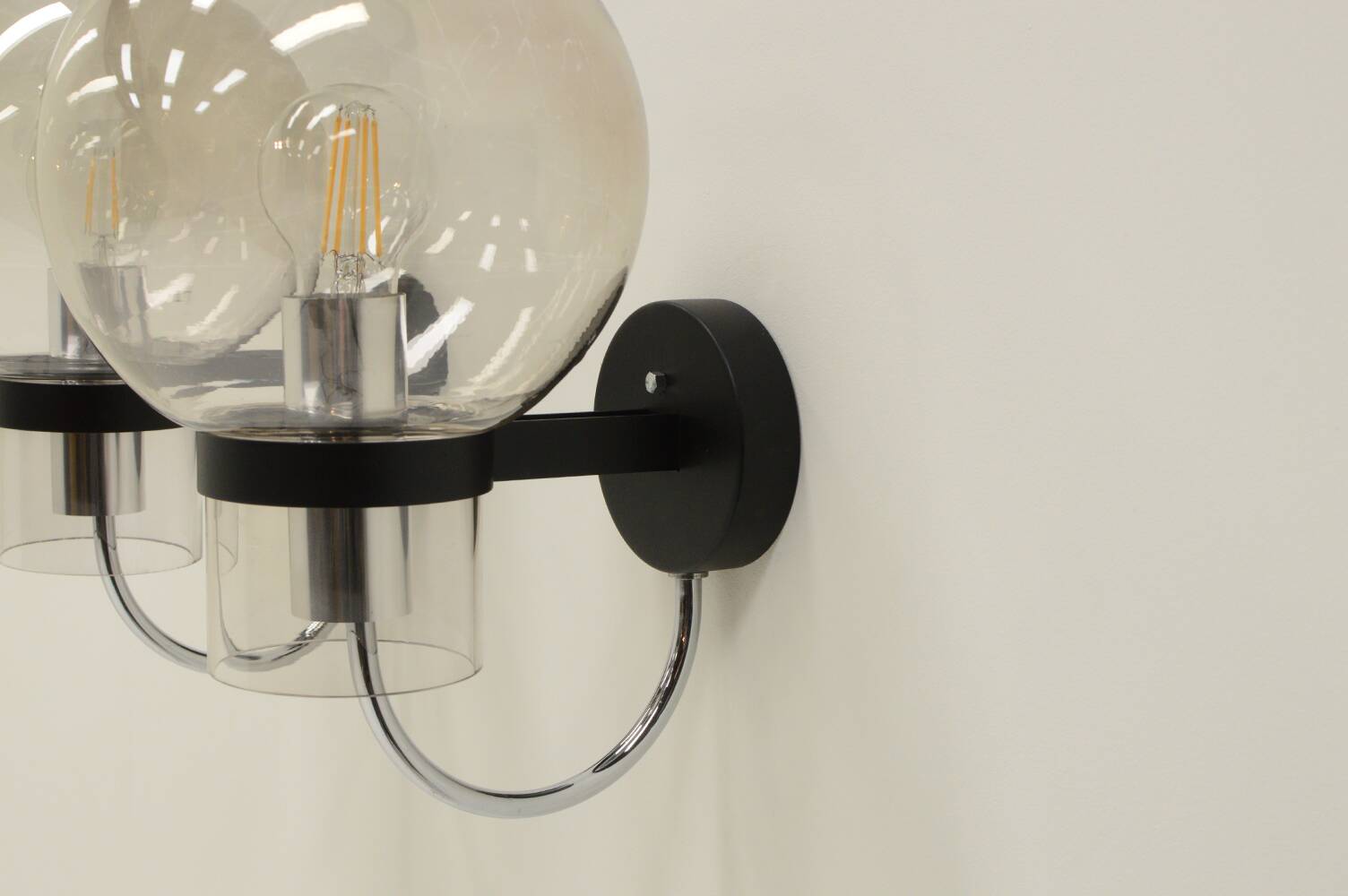Set of 2 wall lamps by Glashütte Limburg, 1960s Germany.
