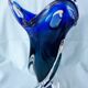 Blue glass vase in Murano style