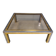 Table basse vintage en chrome et laiton dans le style de Romeo Rega, années 1970.