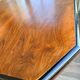 English Art Deco table in flamed walnut – London, 1960