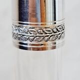 Antique small crystal and solid silver carafe