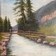 Tableau HSP 1934 "Paysage de montagne" signé Ch. Pfister Savoie (?)