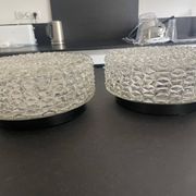 Pair of ceiling lights RZB moulded glass 1960. Germany
